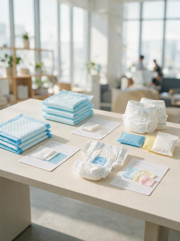 Custom disposable hygiene product planning with samples packaging and material options