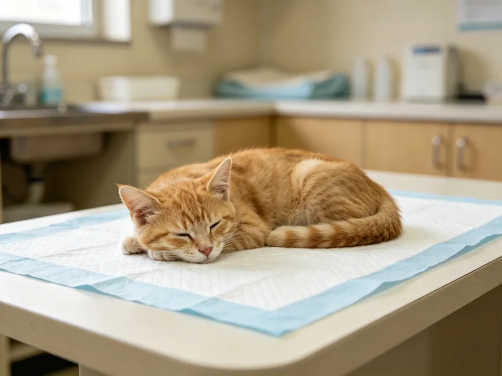 disposable pet underpad for post treatment pet care in veterinary clinic
