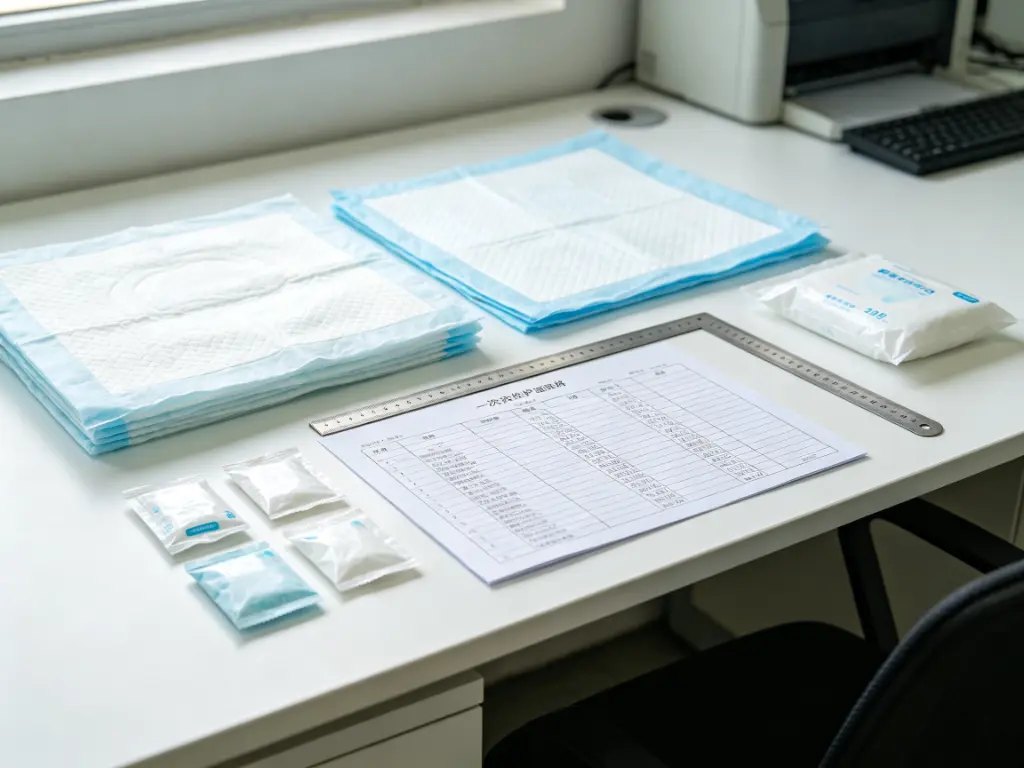 OEM disposable hygiene product specification confirmation with samples and packaging materials