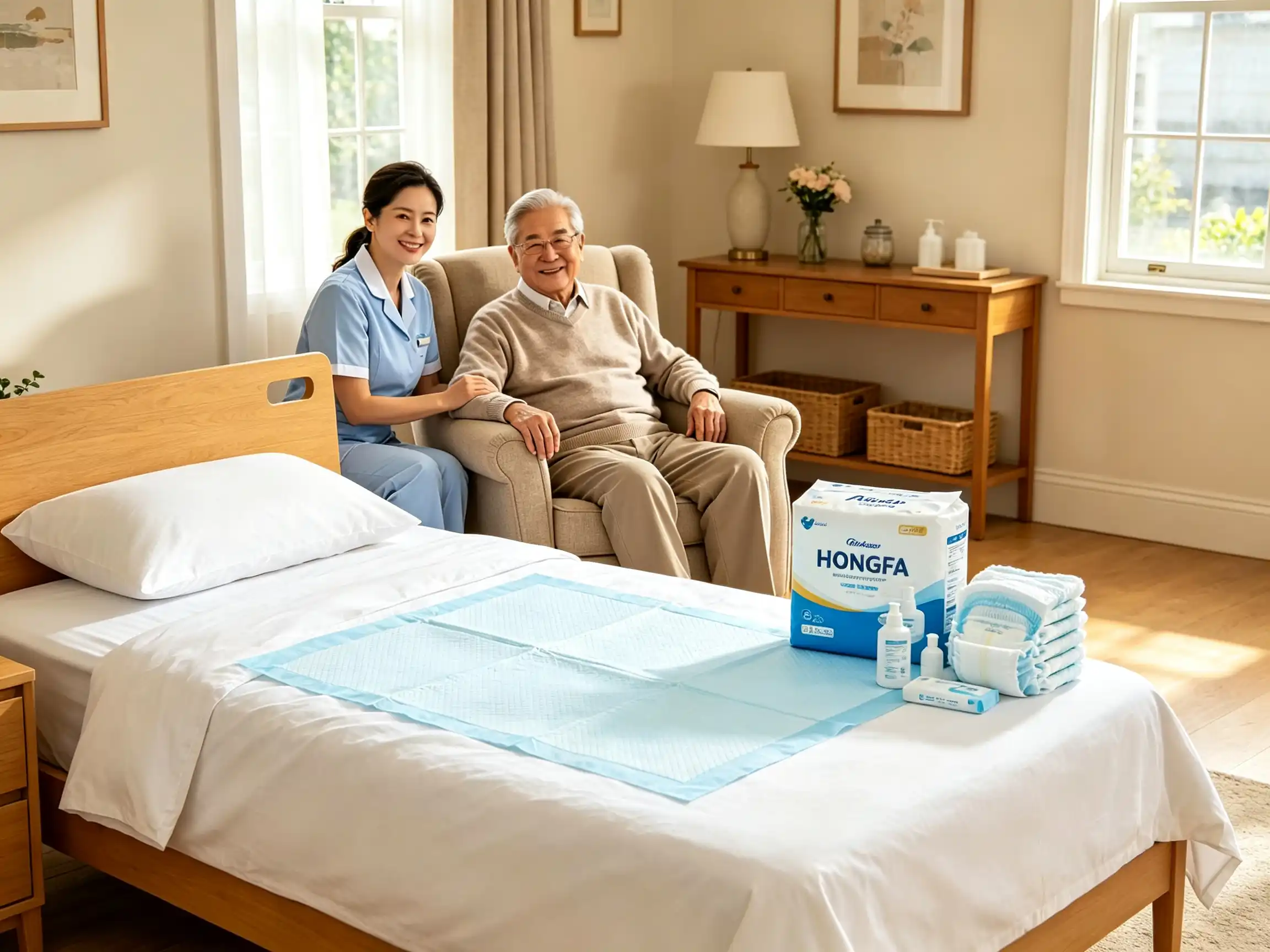 adult care solutions with elderly care and disposable underpad