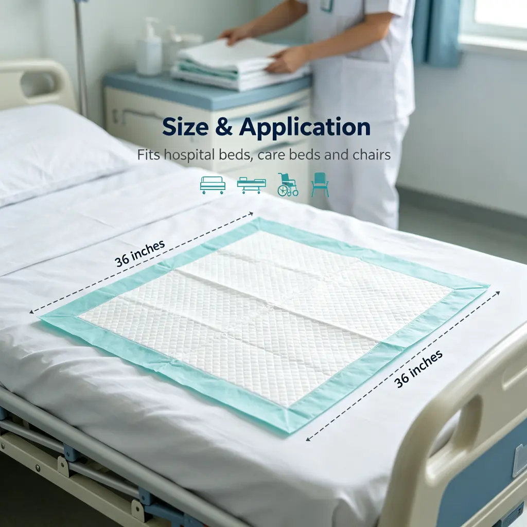 HONGFA 36 by 36 inch hospital bed pads size and application for hospital beds care beds chairs and wheelchairs