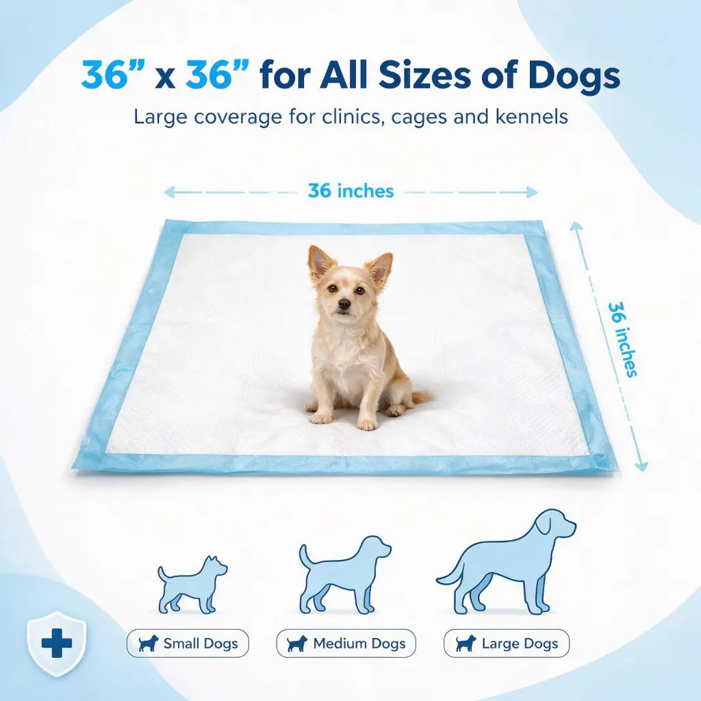 36x36 inch large dog potty pads size guide for all dog breeds