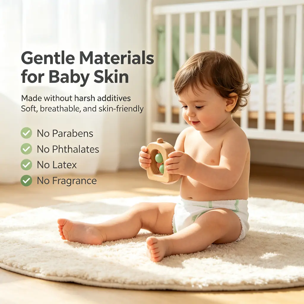 Skin-friendly baby diapers made with gentle materials soft breathable design and no fragrance