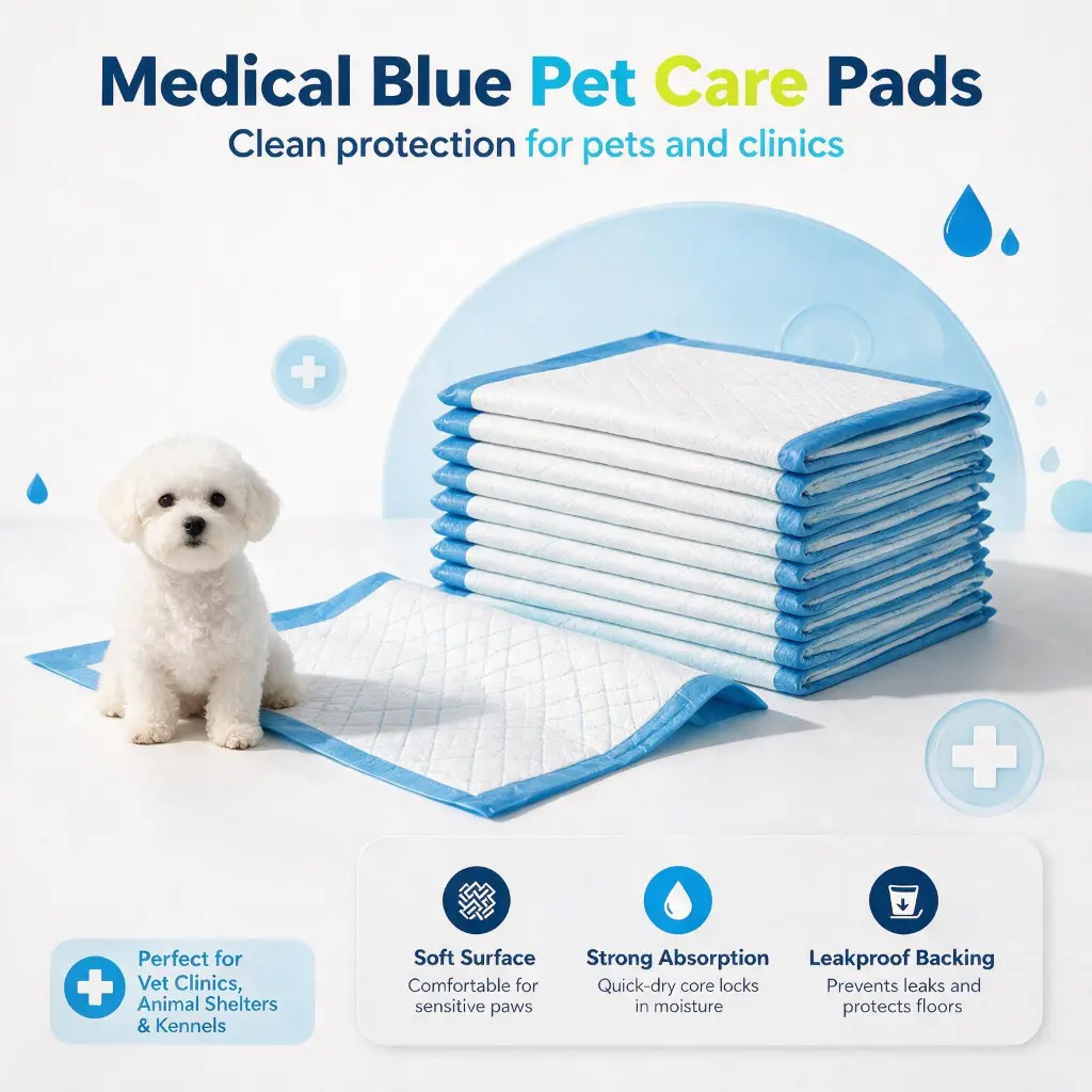 medical blue pet care pads for veterinary clinics and pet hospitals