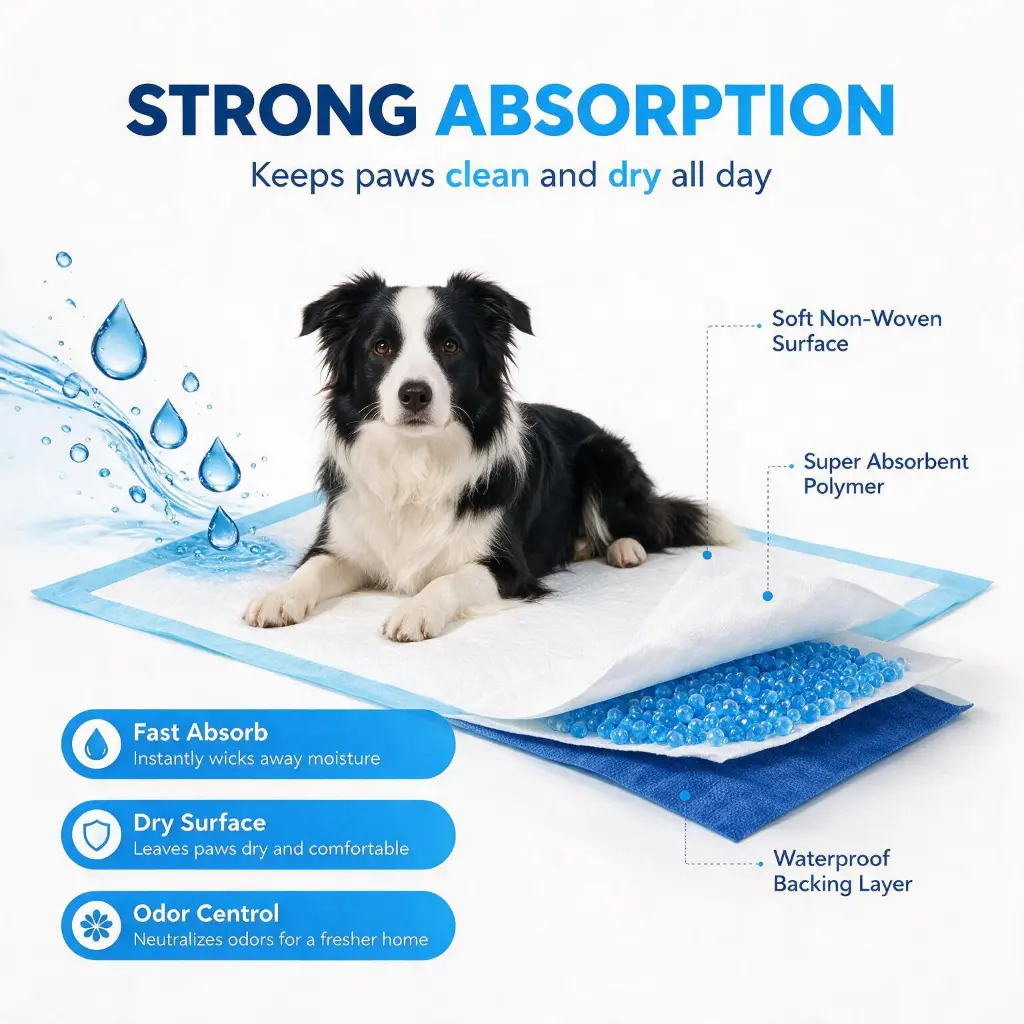 strong absorption medical blue dog potty pads for pets and clinics